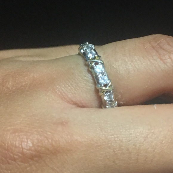 925 Silver CZ Rhinestone Band - Picture 6 of 6
